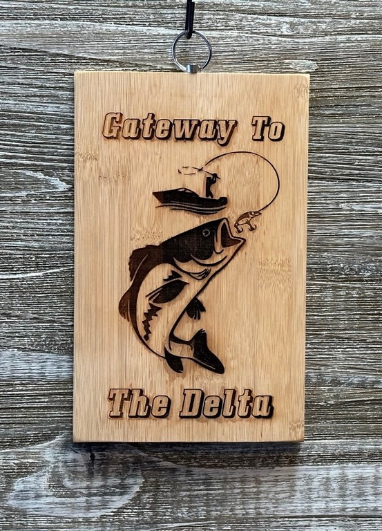 Gateway To The Delta-#076 Laser engraved wood art 10x6.5, free shipping