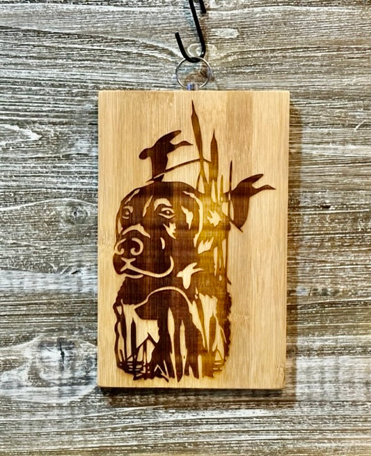 Duck Hunting Dog-#080 Laser engraved wood art 10x6.5, free shipping
