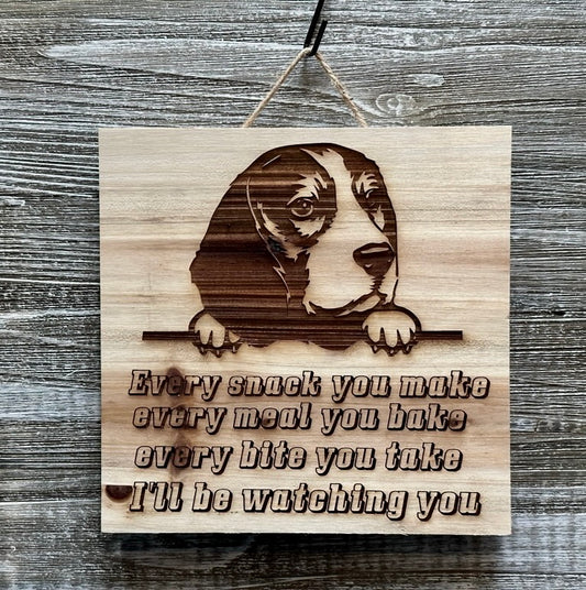 Beagle Dog-#019 Laser engraved wood art 10x10, free shipping