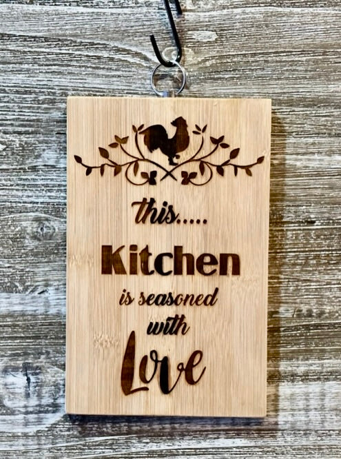 This Kitchen-#158 Laser engraved wood art 10x6.5, free shipping