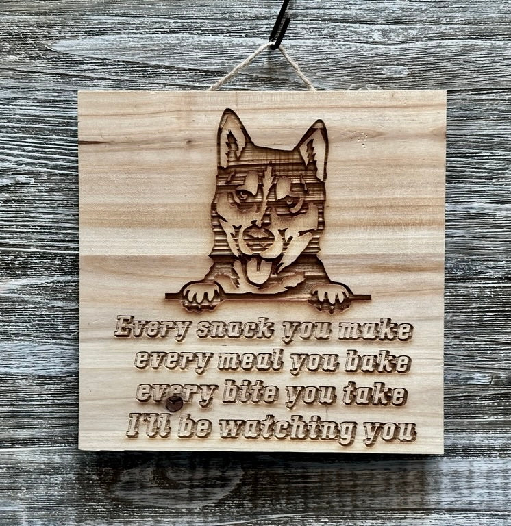 Siberian Husky Dog-#026 Laser engraved wood art 10x10, free shipping