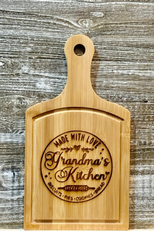 Grandma's Kitchen-#154 Laser engraved wood art/cutting board 9x7, free shipping