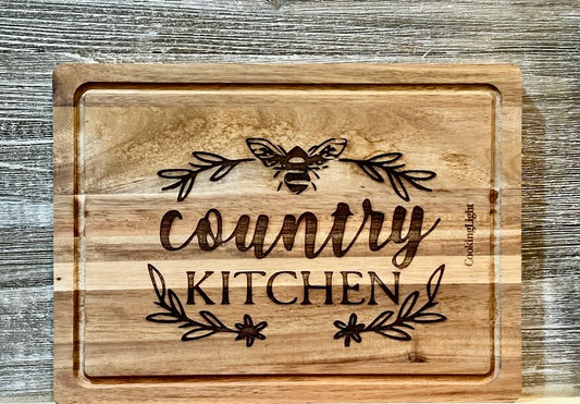 Country Kitchen 2-#188 Laser engraved cutting board 11x15, free shipping