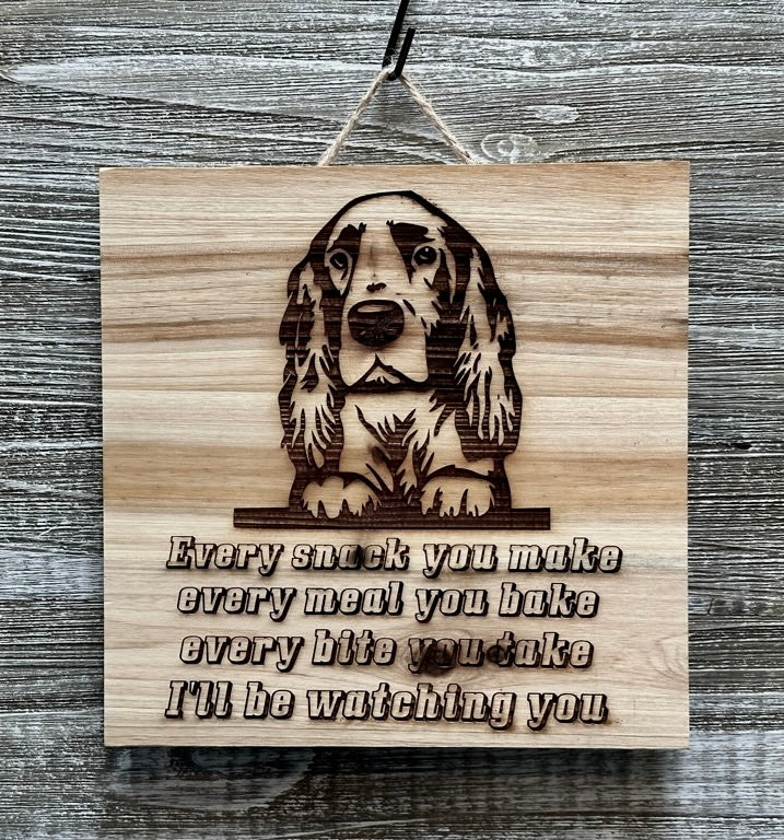 Cocker Spaniel Dog-#017 Laser engraved wood art 10x10, free shipping