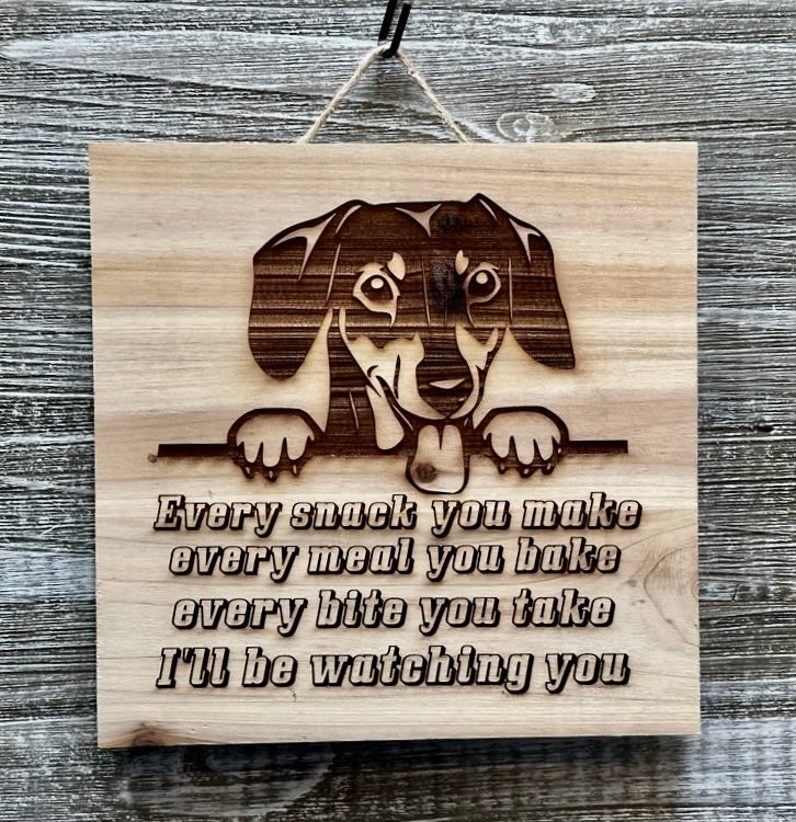 Dachshund Dog-#041 Laser engraved wood art 10x10, free shipping