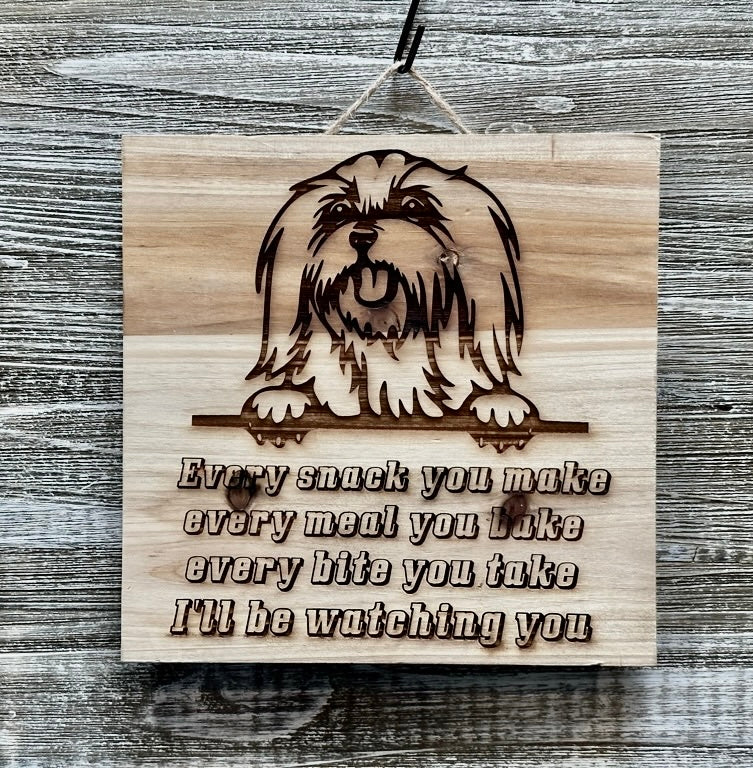 Dog-#014 Laser engraved wood art 10x10, free shipping