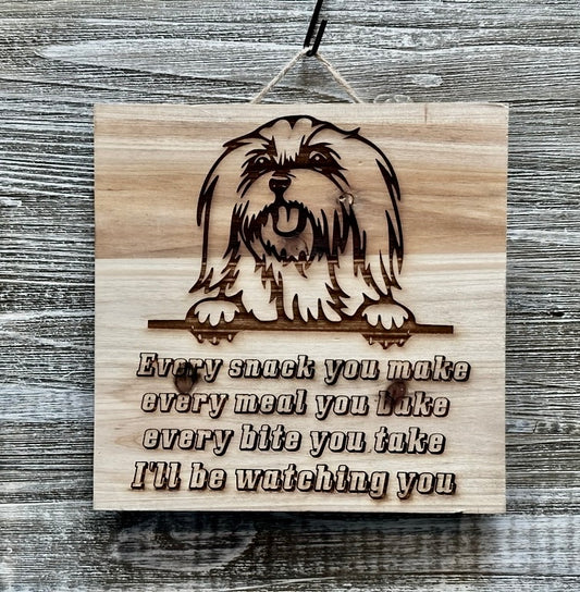 Dog-#014 Laser engraved wood art 10x10, free shipping