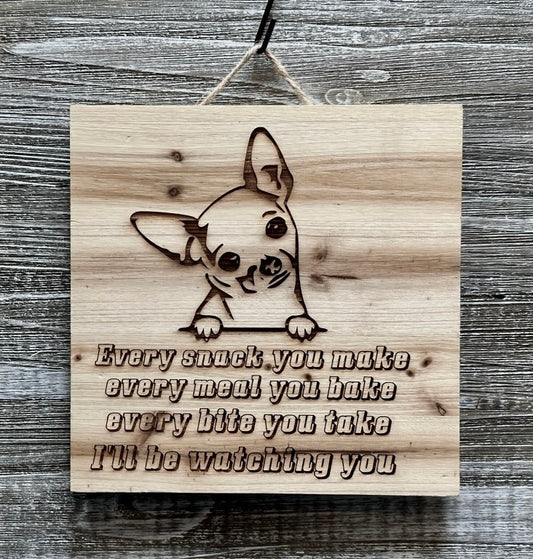 Chihuahua Dog-#021 Laser engraved wood art 10x10, free shipping