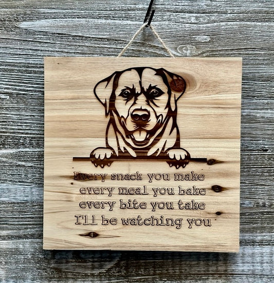 Labrador Dog-#009 Laser engraved wood art 10x10, free shipping