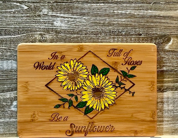 In A World Full Of Roses 2-#190 Laser engraved wood art 10x10, free shipping